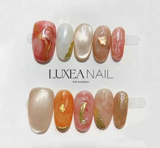 Special-Orange-Square-15mm-Press On Nail