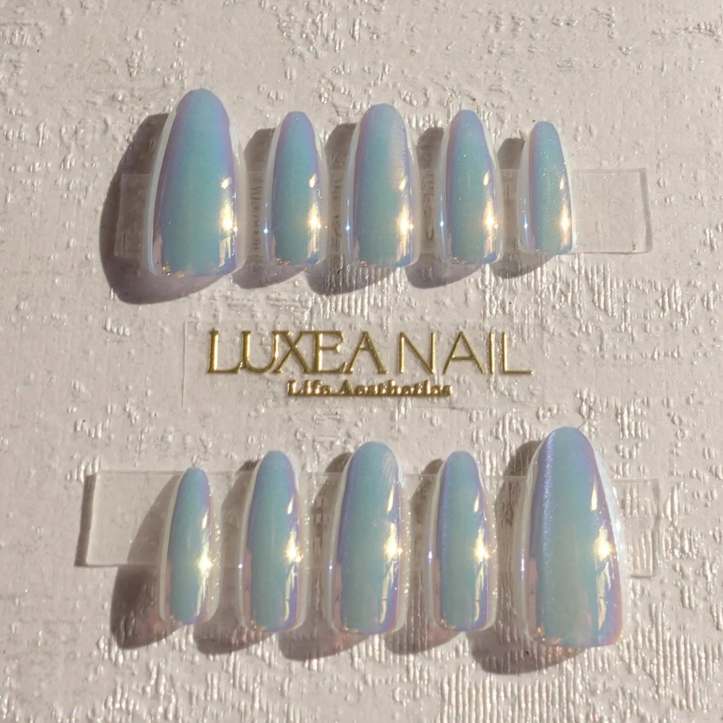 Classy-Holographic-Almond-28mm-Press On Nail