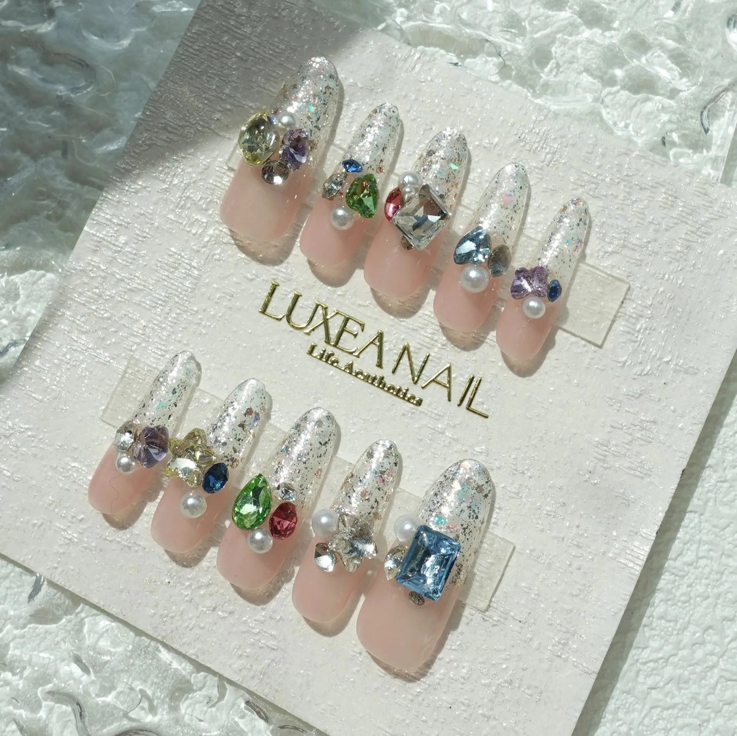 Special-Rainbow-Almond-30mm-Press On Nail