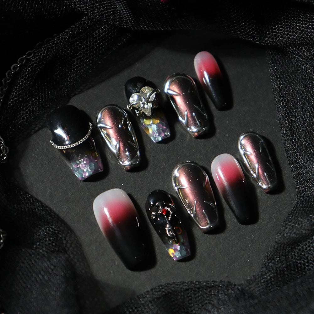 Halloween-Black-Coffin-25mm-Press On Nail