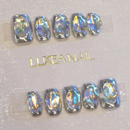 Special-Silver-Squoval-15mm-Press On Nail