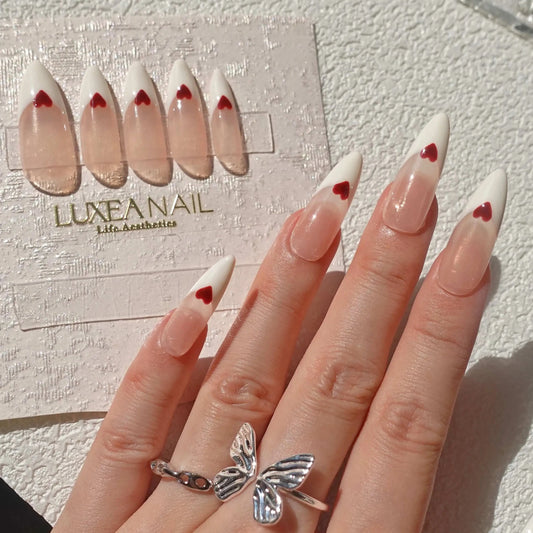 Classy-White-Stiletto-30mm-Press On Nail