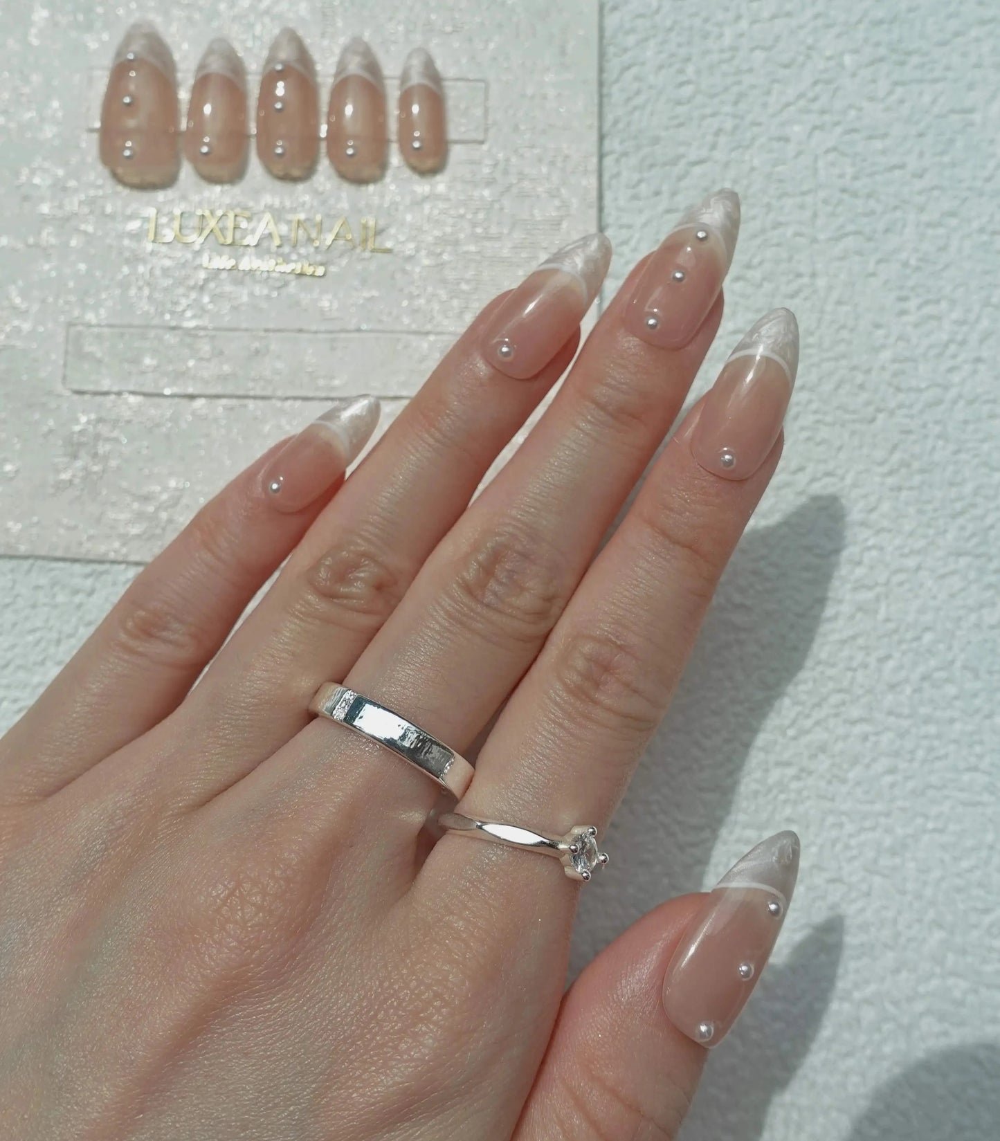 Wedding-White-Stiletto-25mm-Press On Nail