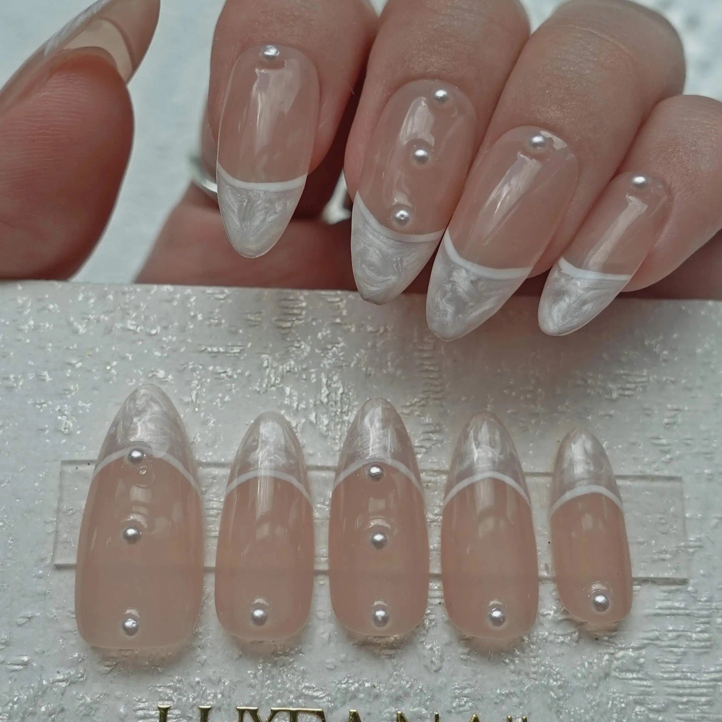 Wedding-White-Stiletto-25mm-Press On Nail