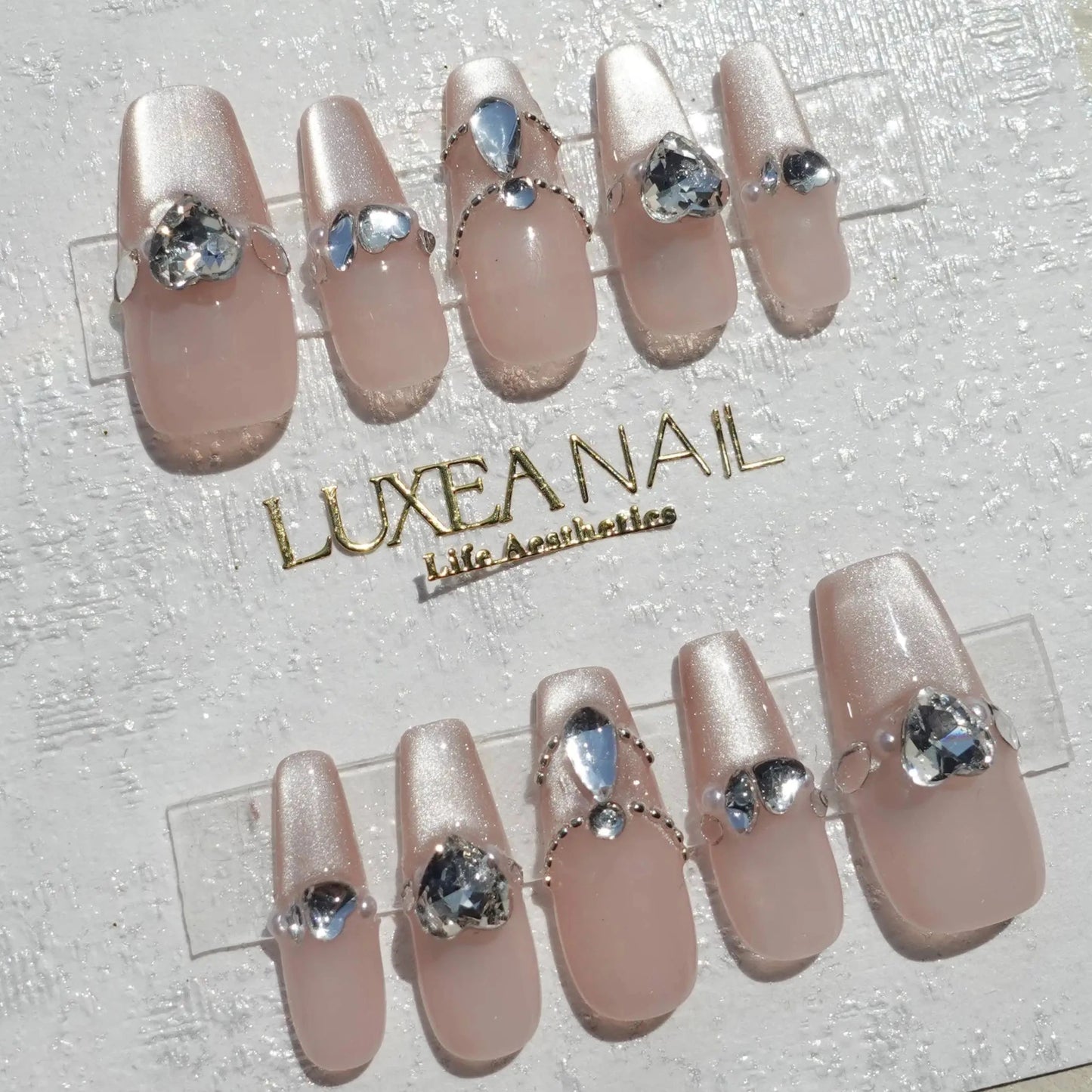 Luxy-White-Coffin-25mm-Press On Nail