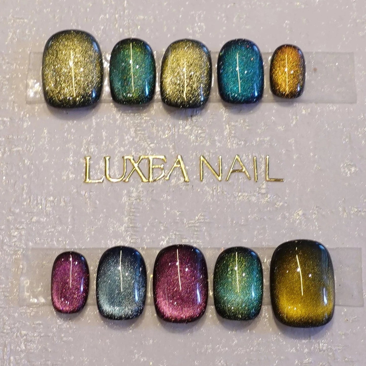 Classy-Rainbow-Squoval-15mm-Press On Nail