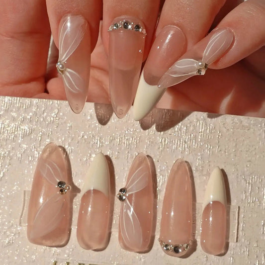 Wedding-White-Stiletto-28mm-Press On Nail