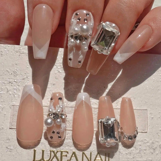 Luxy-Pink-Coffin-25mm-Press On Nail