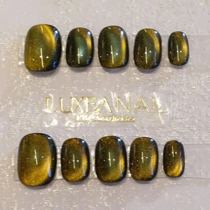 Classy-Yellow-Squoval-15mm-Press On Nail