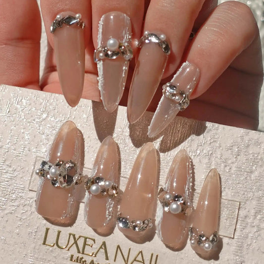 Luxy-Pink-Almond-30mm-Press On Nail