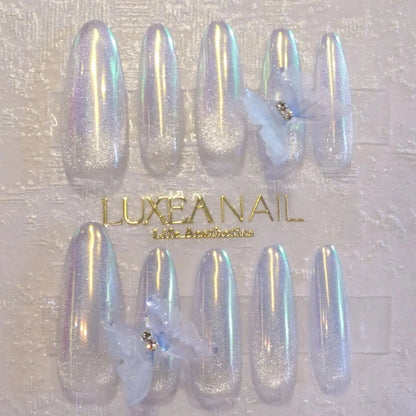 Special-White-Oval-30mm-Press On Nail