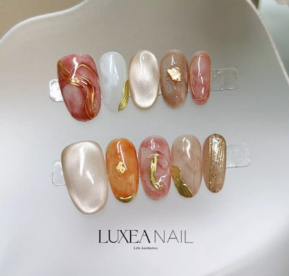 Special-Orange-Square-15mm-Press On Nail