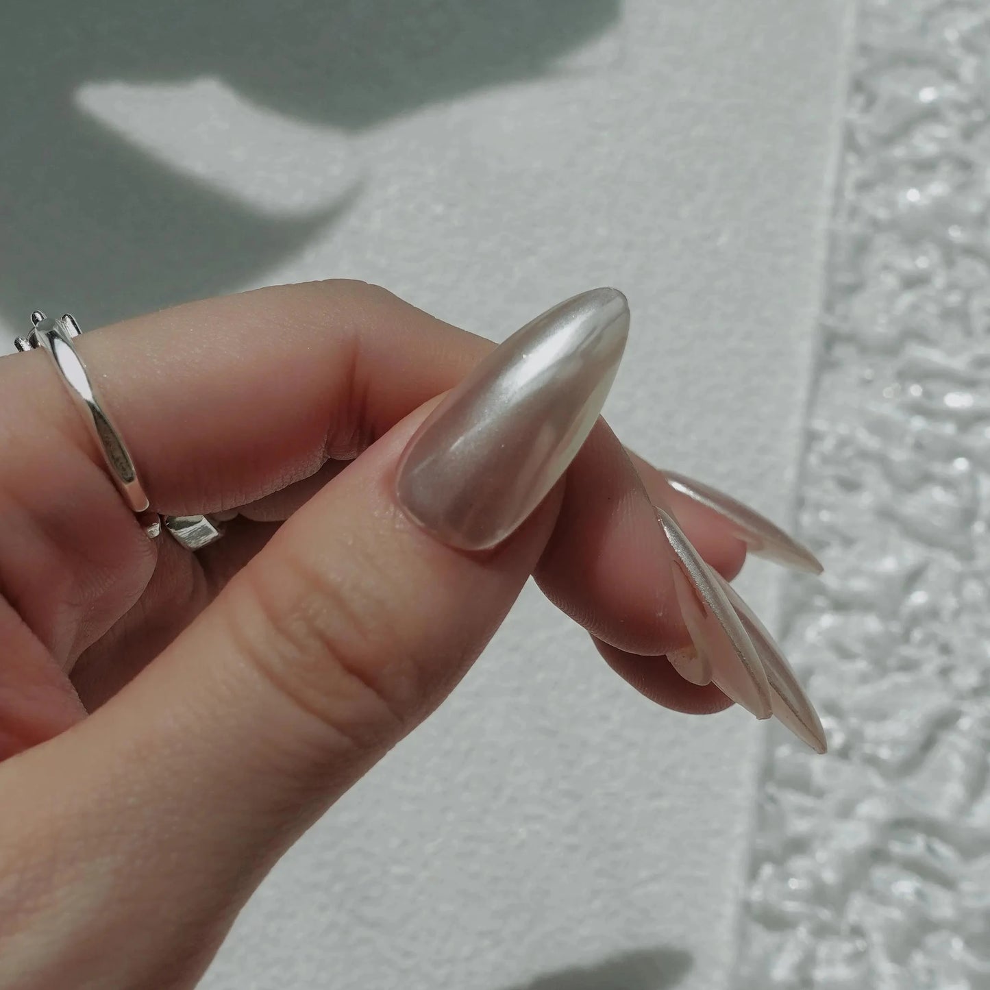 Wedding-White-Stiletto-25mm-Press On Nail