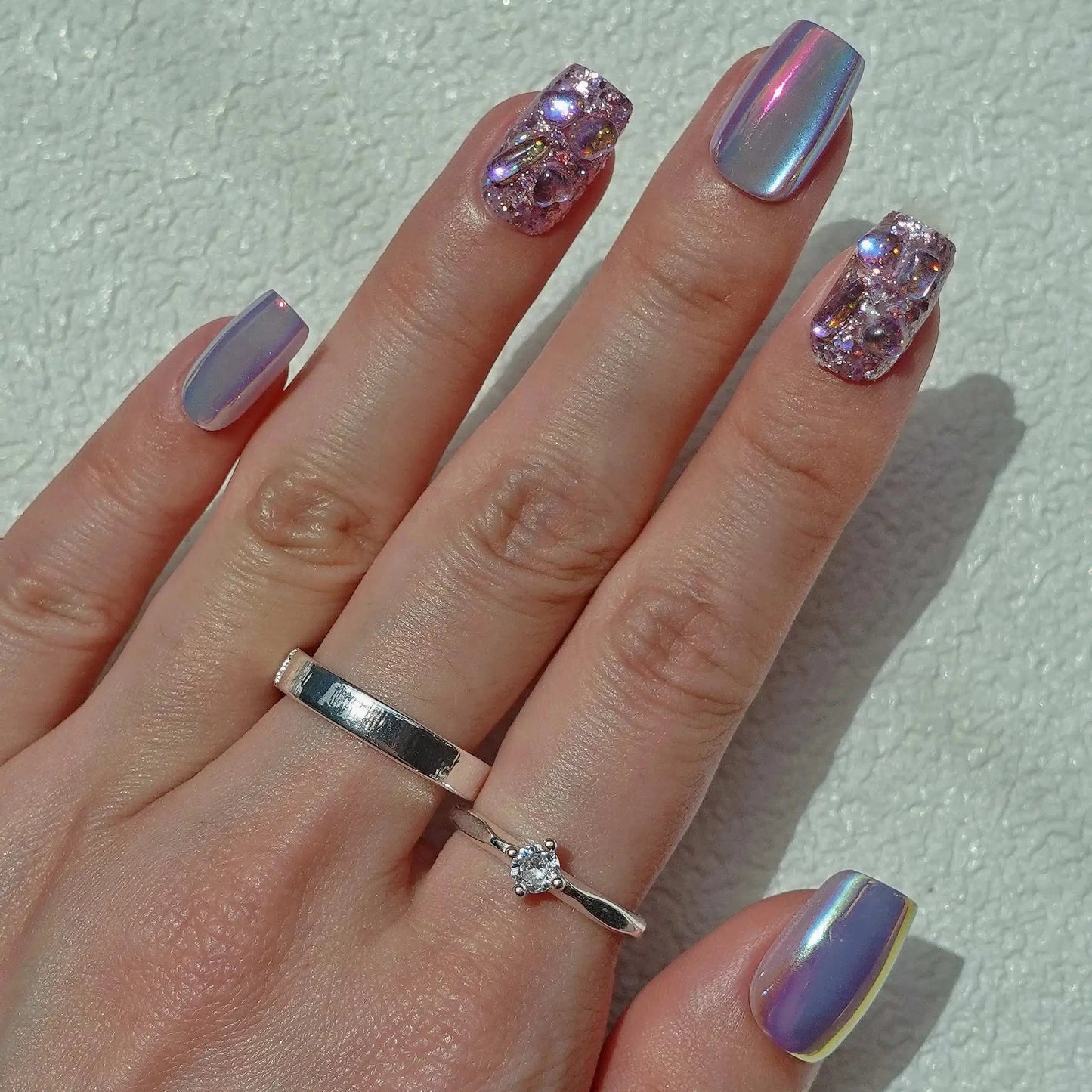 Special-Purple-Square-25mm-Press On Nail