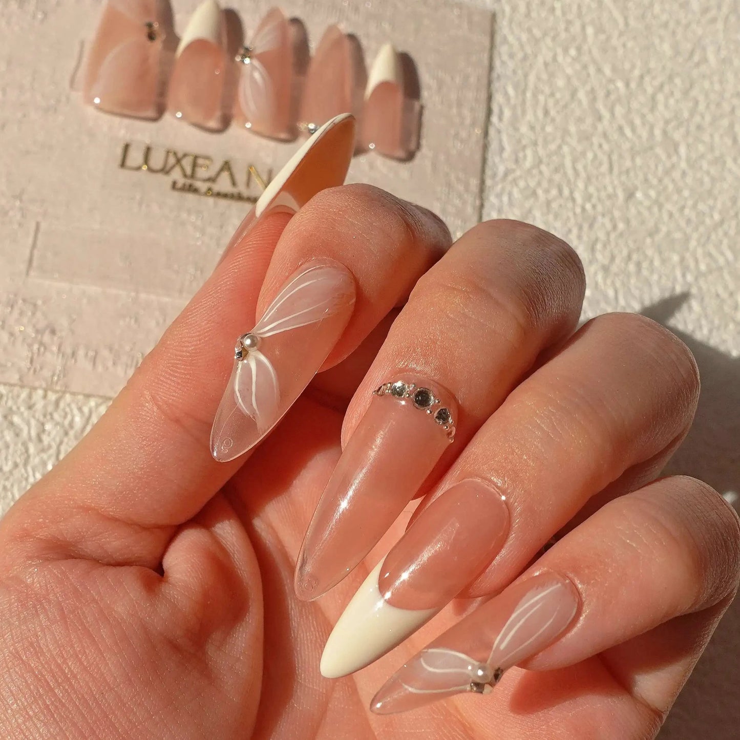 Wedding-White-Stiletto-28mm-Press On Nail