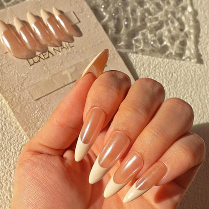 Wedding-White-Stiletto-30mm-Press On Nail