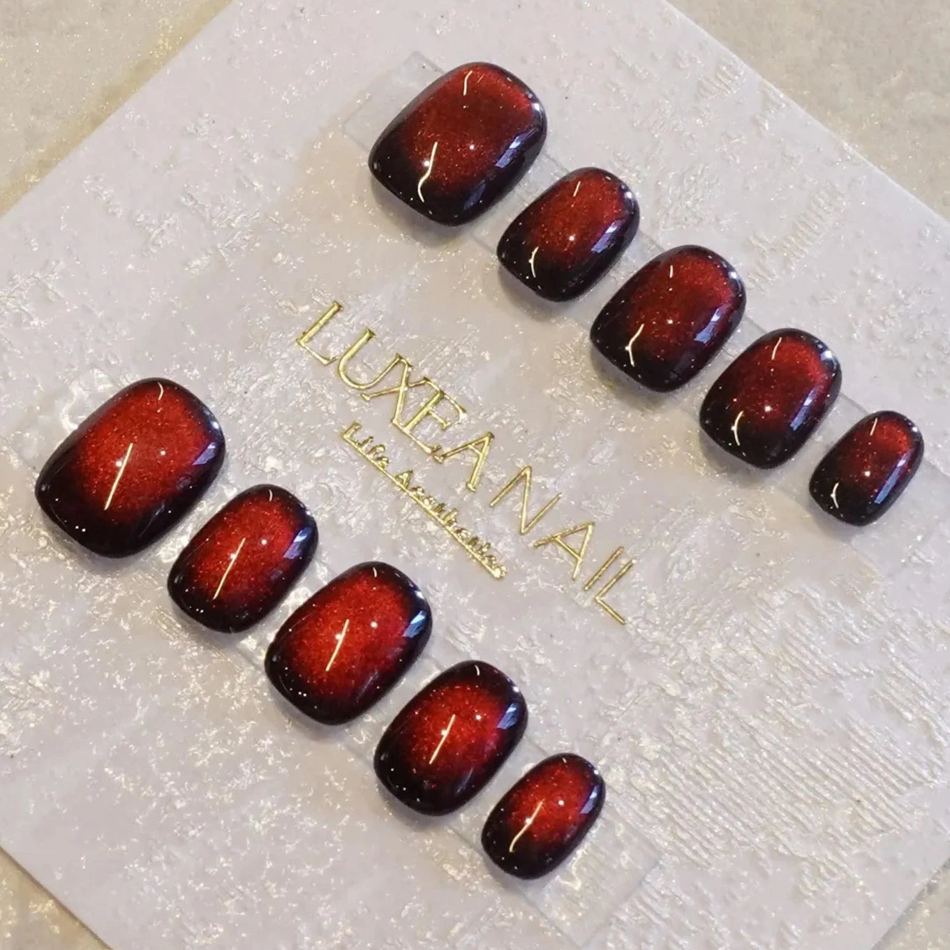 Classy-Red-Squoval-15mm-Press On Nail