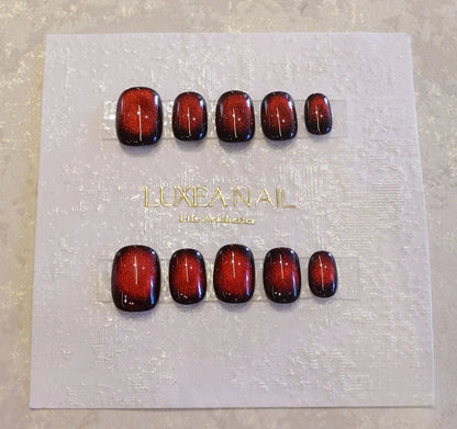 Classy-Red-Squoval-15mm-Press On Nail