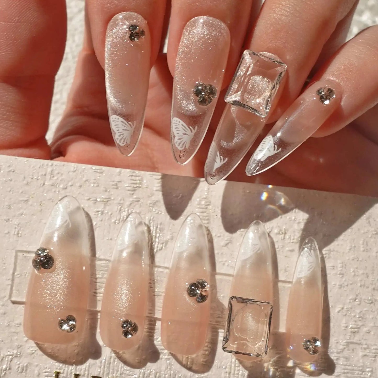 Luxy-White-Stiletto-30mm-Press On Nail