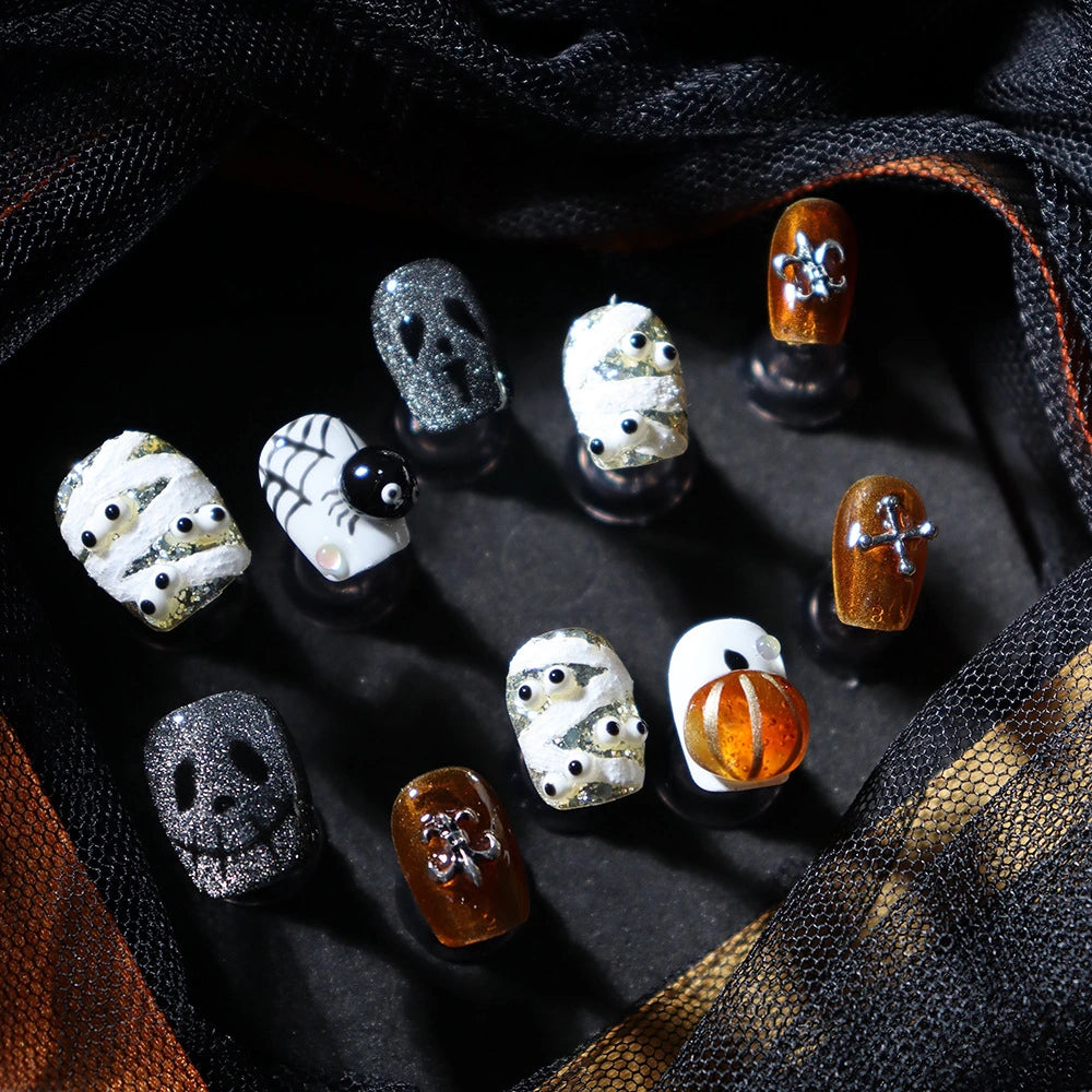 Halloween-Black-Coffin-18mm-Press On Nail