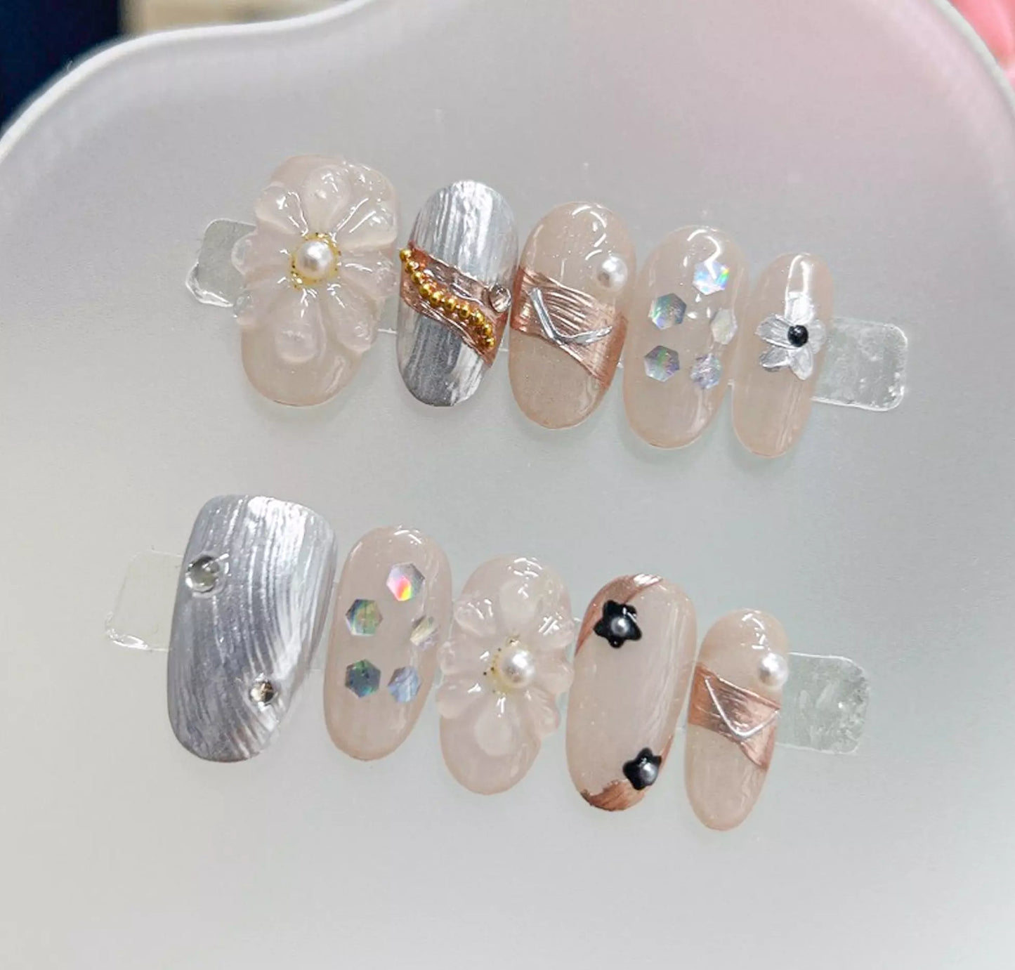 Special-White-Square-15mm-Press On Nail