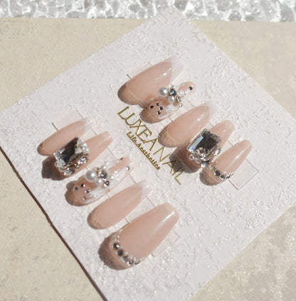 Luxy-Pink-Coffin-25mm-Press On Nail