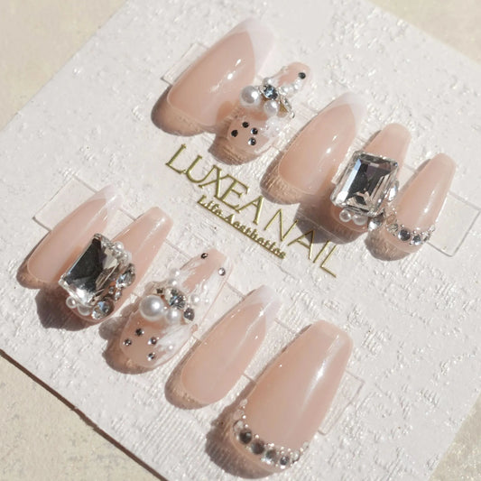 Luxy-Pink-Coffin-25mm-Press On Nail