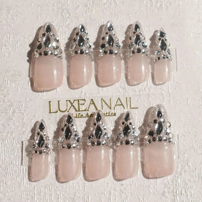 Luxy-Silver-Stiletto-30mm-Press On Nail