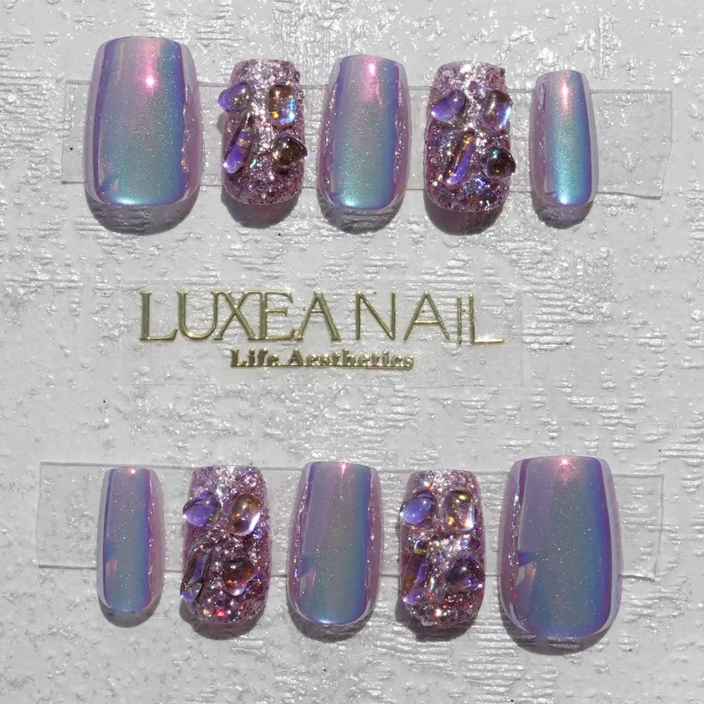 Special-Purple-Square-25mm-Press On Nail