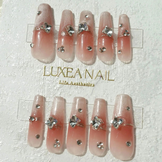 Special-Pink-Coffin-30mm-Press On Nail