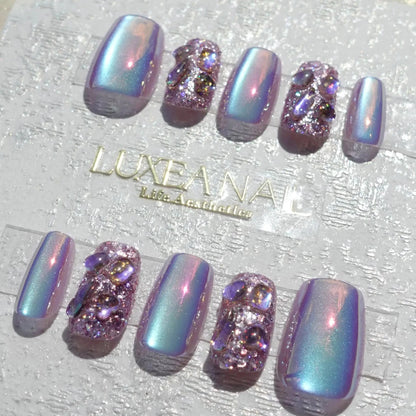 Special-Purple-Square-25mm-Press On Nail