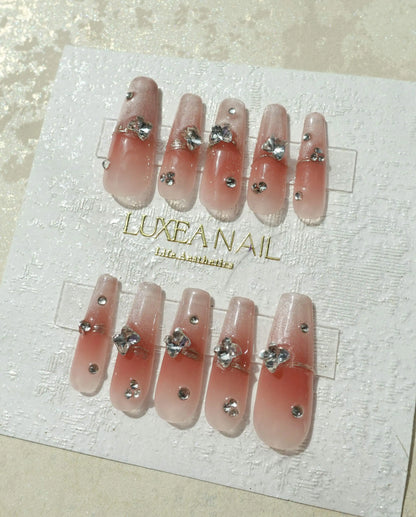 Special-Pink-Coffin-30mm-Press On Nail