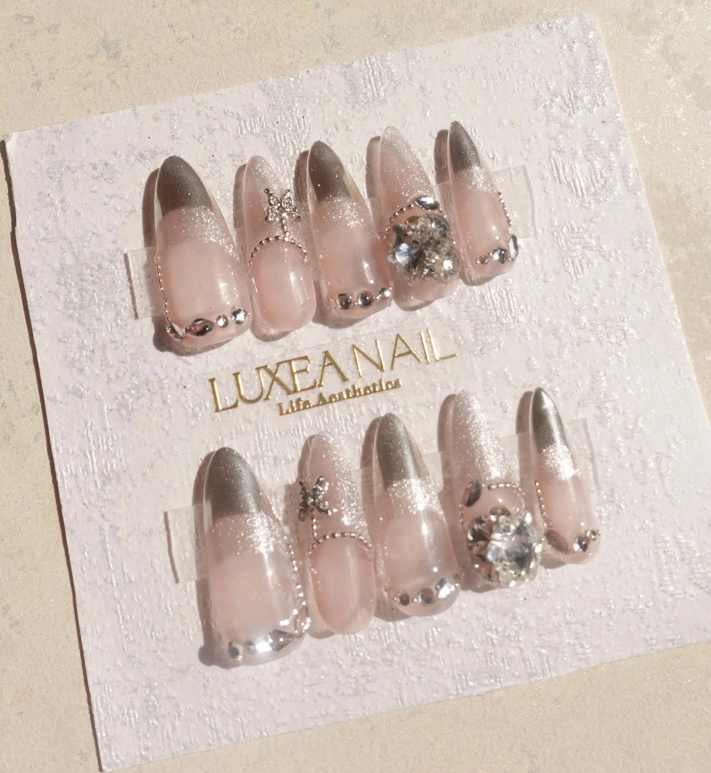 Luxy-Silver-Stiletto-30mm-Press On Nail