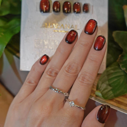 Classy-Red-Squoval-15mm-Press On Nail