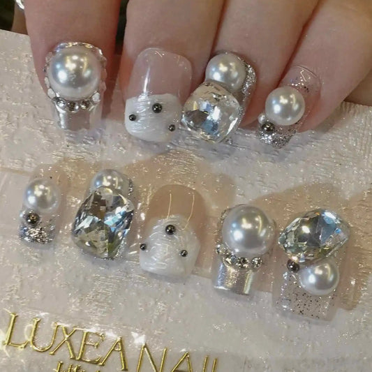 Special-Silver-Square-15mm-Press On Nail