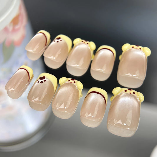 Classy-Yellow-Squoval-15mm-Press On Nail