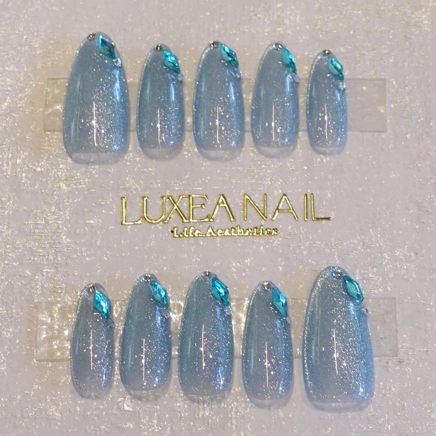 Classy-Blue-Stiletto-30mm-Press On Nail