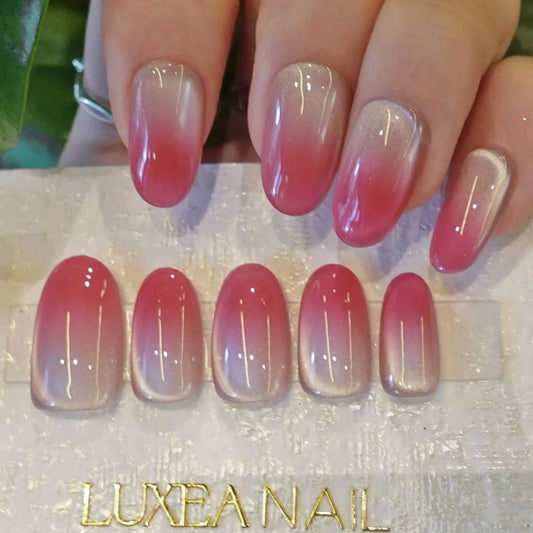 Classy-Red-Almond-20mm-Press On Nail