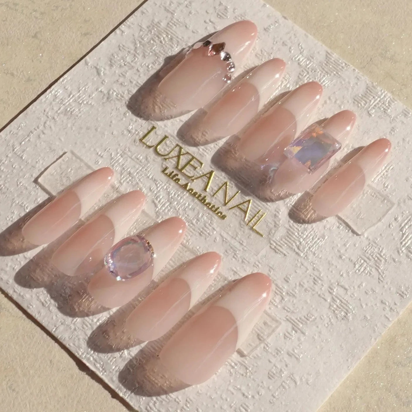 Classy-White-Almond-30mm-Press On Nail