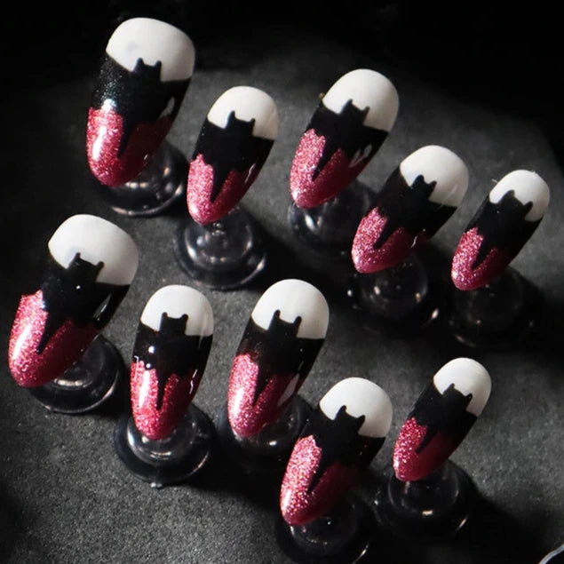 Halloween-Red-Almond-25mm-Press On Nail