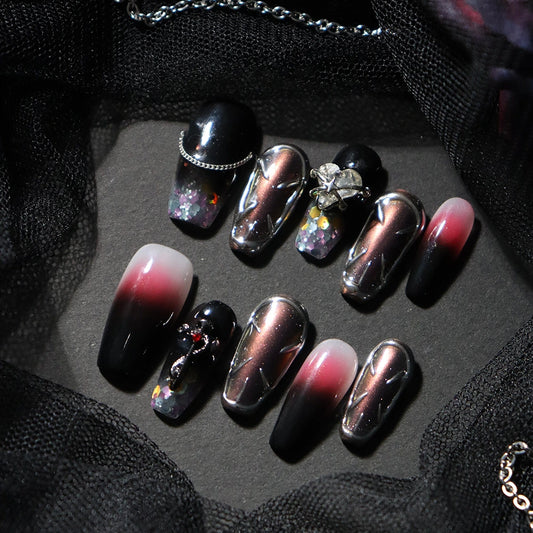 Halloween-Black-Coffin-25mm-Press On Nail