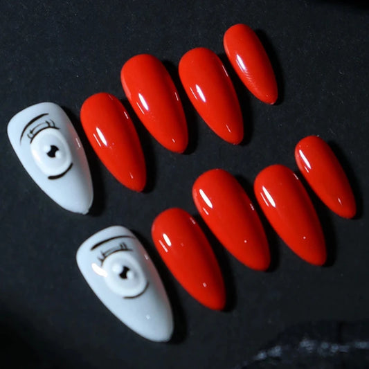 Halloween-Red-Almond-25mm-Press On Nail