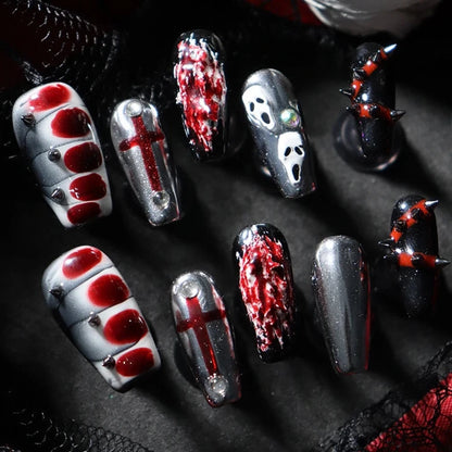 Halloween-Black-Coffin-25mm-Press On Nail