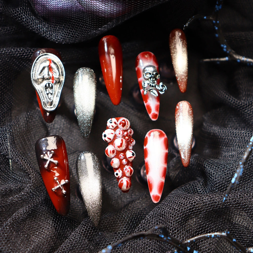 Halloween-Red-Stiletto-30mm-Press On Nail