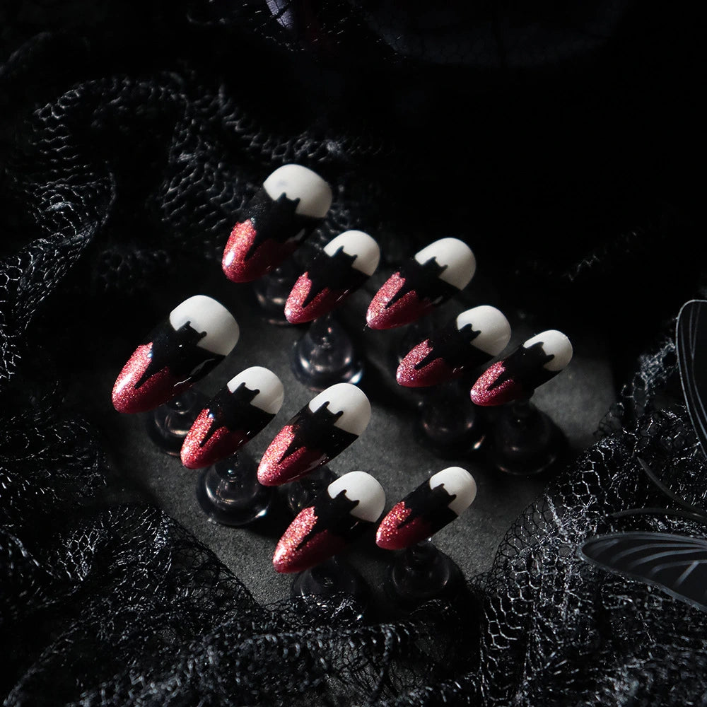 Halloween-Red-Almond-25mm-Press On Nail