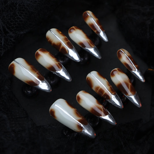 Halloween-Grey-Stiletto-30mm-Press On Nail