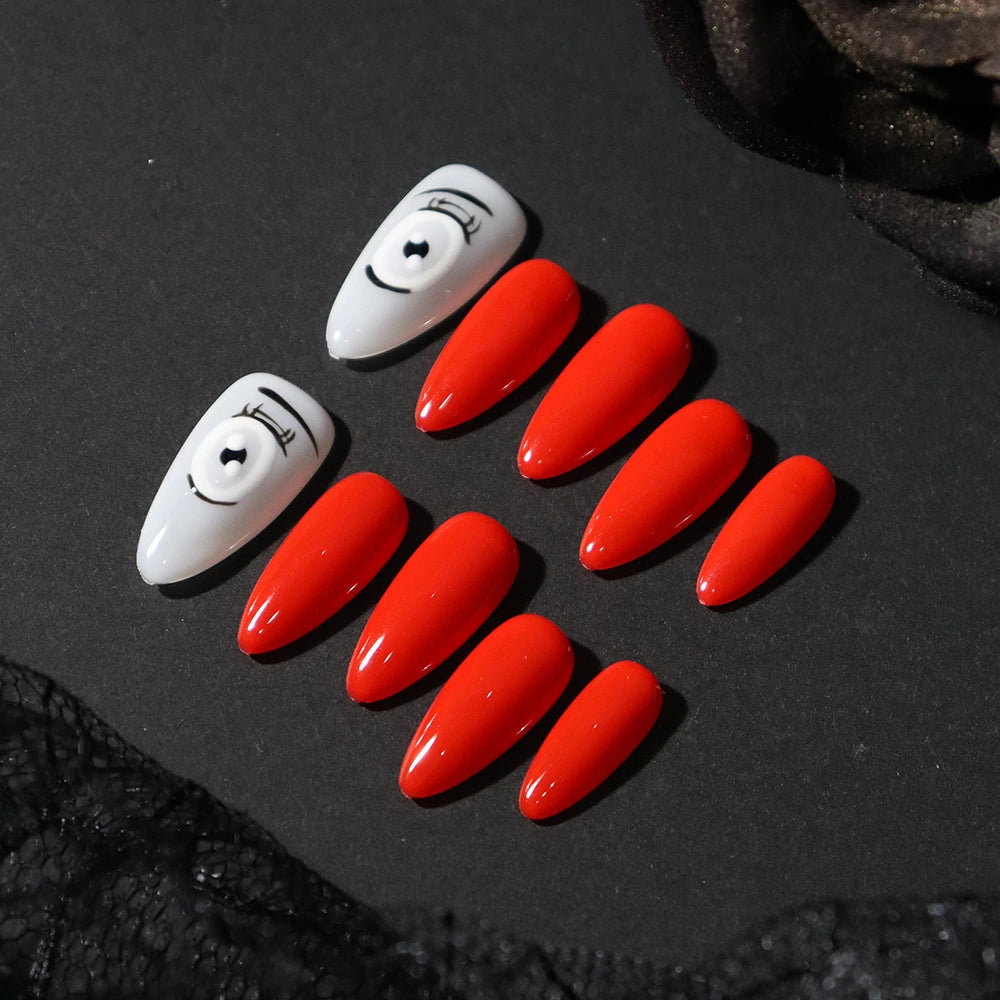 Halloween-Red-Almond-25mm-Press On Nail